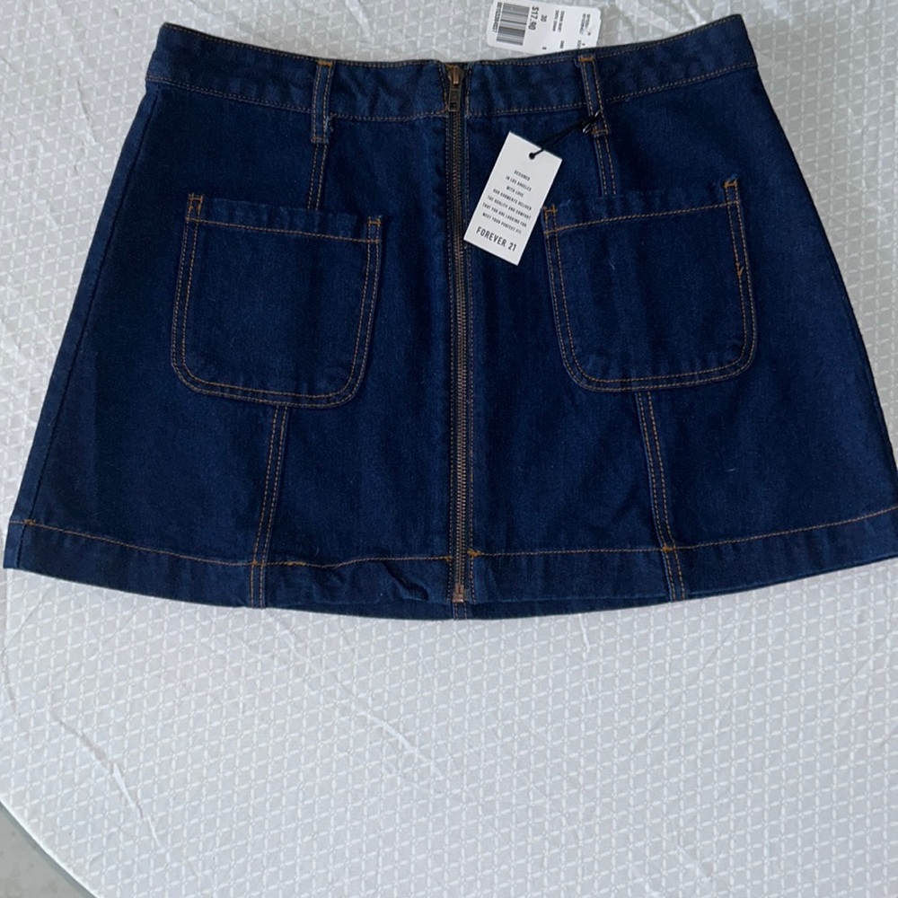 Denim Mini Skirt with Pockets!
